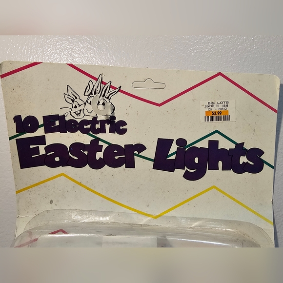 Vintage 90's 10 Easter Egg Blow Mold Sting Lights New In Package - Picture 3 of 5